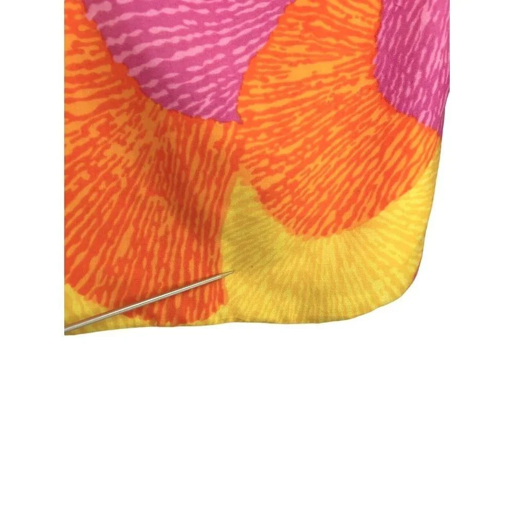 Vintage Joy Stevens Top Blouse 1960s Groovy Gogo Mod Flower Power Button Back - Picture 6 of 15